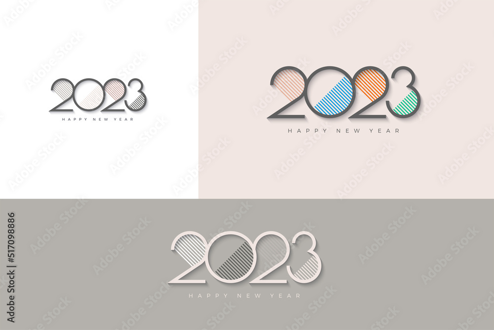 number 2023 design with colorful theme for new year celebration