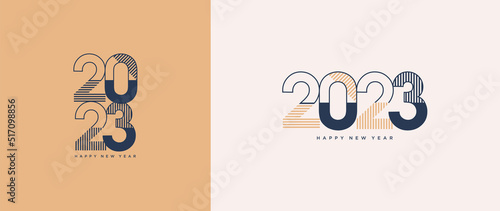 Happy new year 2023 logo with truncated numbers