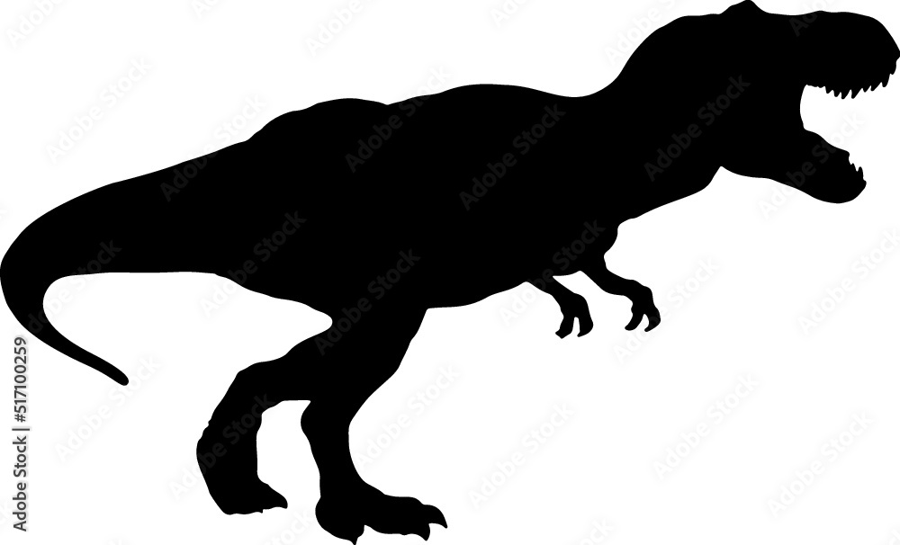 Isolated Dinosaur Silhouette in Vector