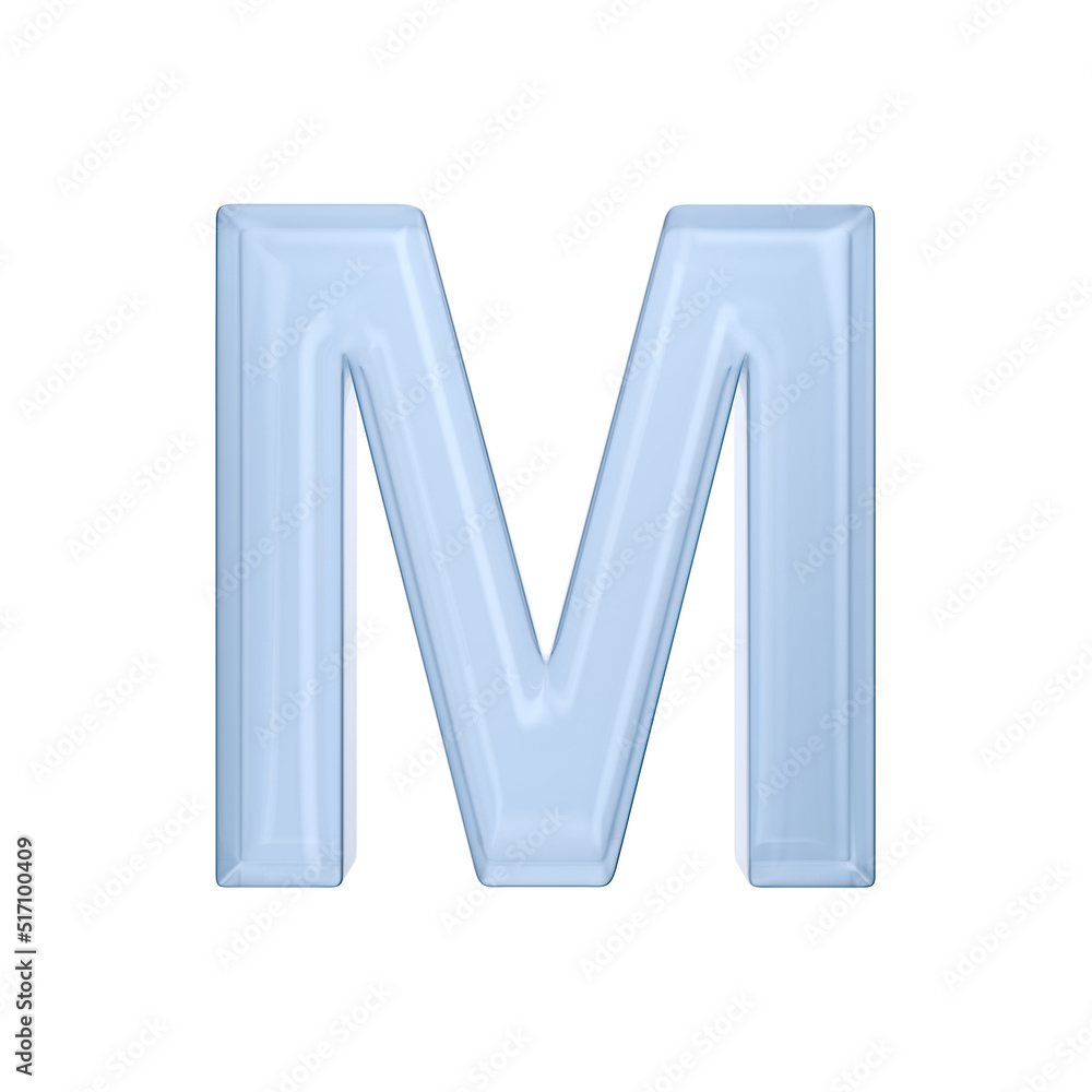 Character M on white background. Isolated 3D illustration Character M on white background. Isolated 3D illustration
