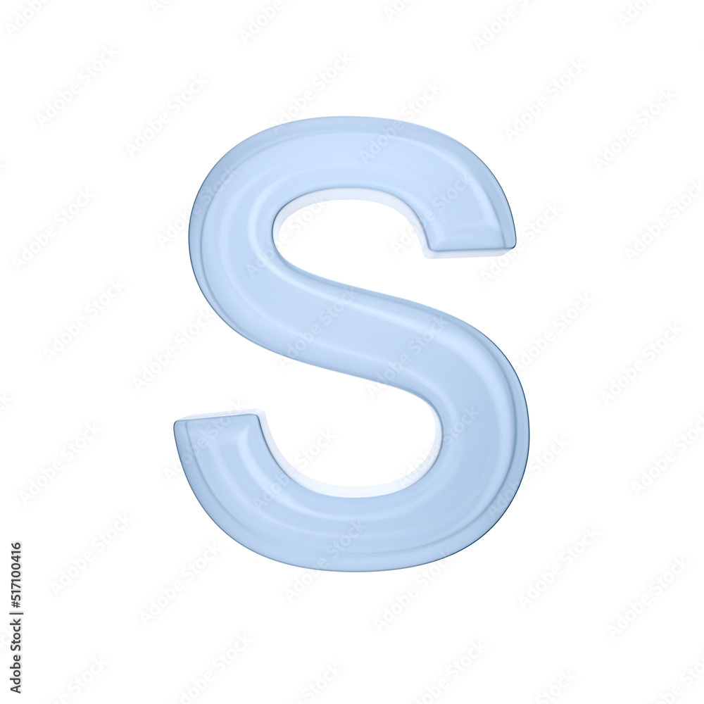 Character S on white background. Isolated 3D illustration Character S on white background. Isolated 3D illustration