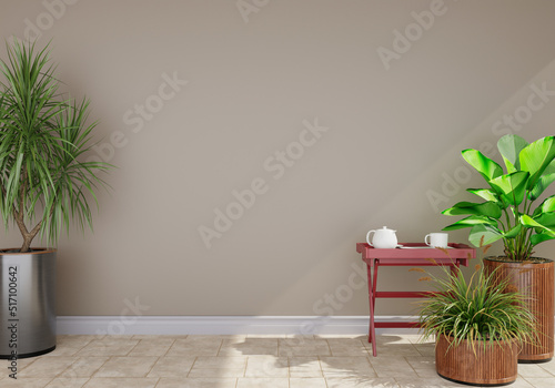 Fototapeta Naklejka Na Ścianę i Meble -  minimal interior style poster Mock up the living room wall with modern sofa and decorations in the living room.....copy space. 3D rendering.