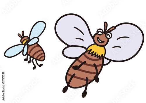 飛び回るミツバチ
