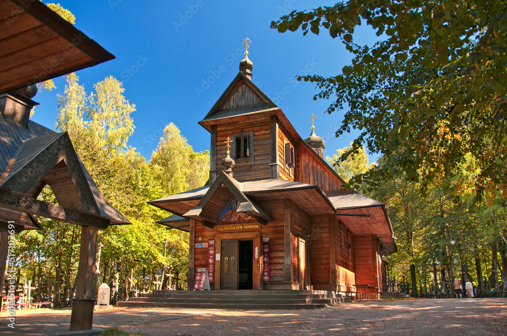 Main monastery church, Holy Mountainf of Grabarka also knows as the 'Mountain of Crosses'. the most important location of Orthodox worship in Poland. Main monastery church, Holy Mountainf of Grabarka also knows as the 'Mountain of Crosses'. the most important location of Orthodox worship in Poland.