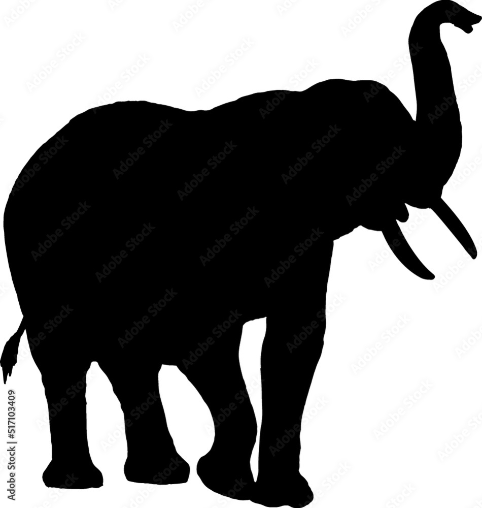 Isolated Elephant Silhouette in Vector Isolated Elephant Silhouette in Vector