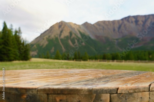Picnic table in the countryside 