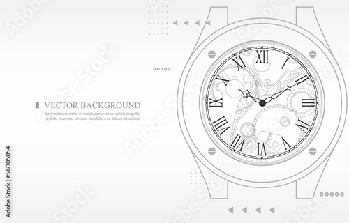 Modern vector luxury watch white wallpaper