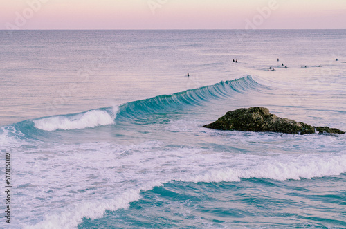 Sunset North Stradbroke Island Queensland Australia Man Woman Beach Waves Surf Voley Holidays Surfing photo