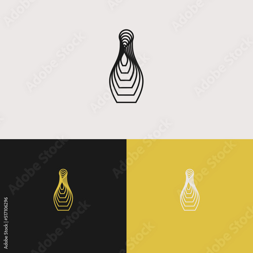Bowling pin outline logo. Vector icon. Bowling game. Logo template. Bowling club, tournaments. Sport icon. Bowling skittle. Stencil skittle. Simple icon skittle.