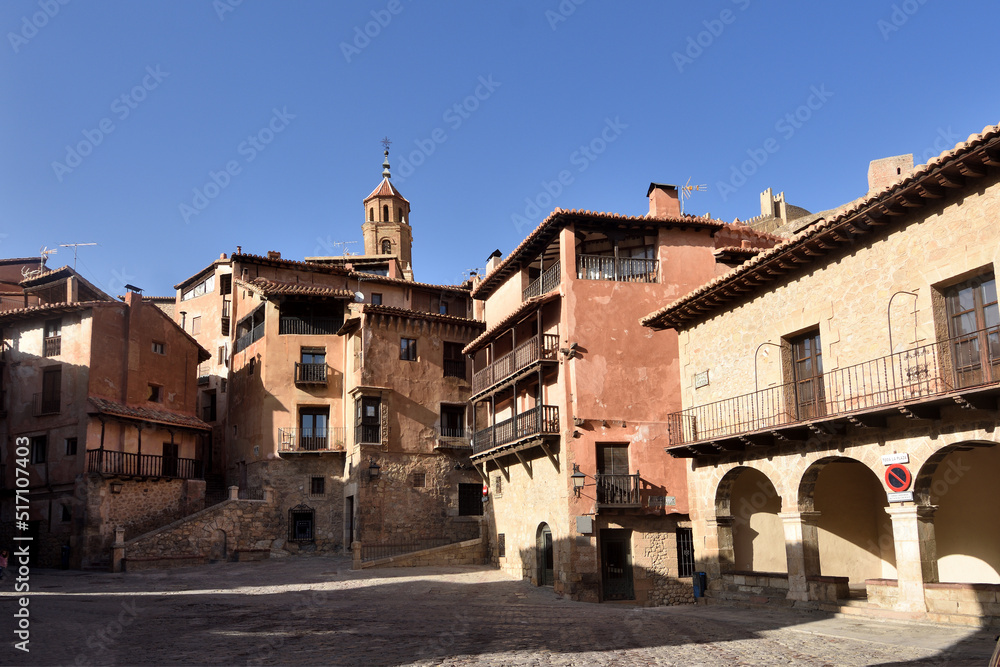main square of Albarracin, Teruel province, Aragon, Spain