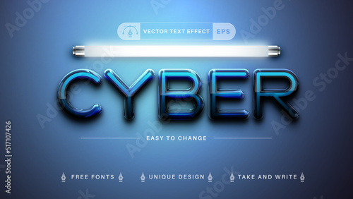 Cyber - Editable Text Effect, Font Style