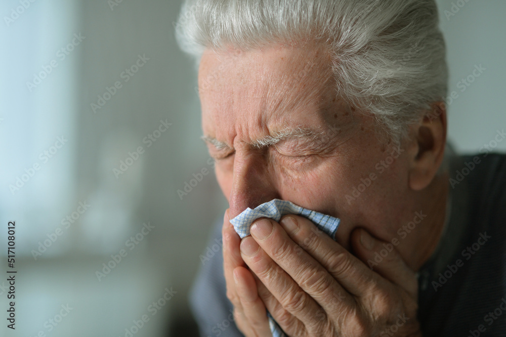 Portrait of sick senior man at home Portrait of sick senior man at home