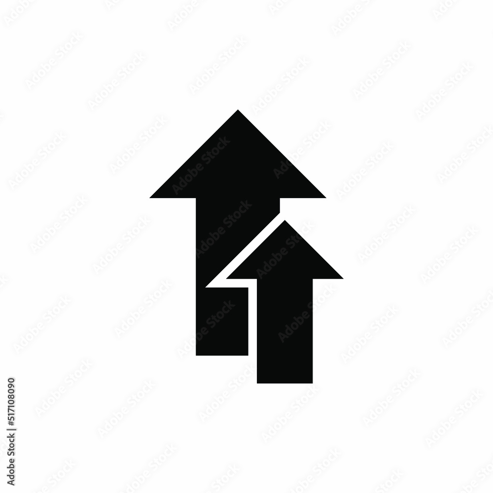 Icon of Increase. Double Up Arrows Symbol - Vector. Icon of Increase. Double Up Arrows Symbol - Vector.