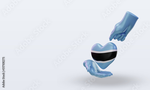 3d charity day Botswana flag rendering right view