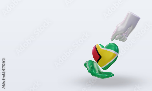 3d charity day Guyana flag rendering right view