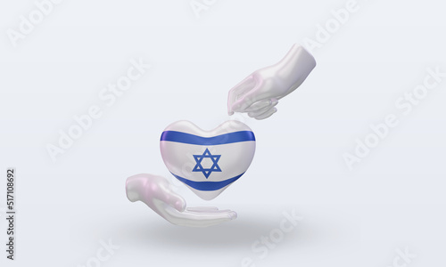 3d charity day Israel flag rendering front view