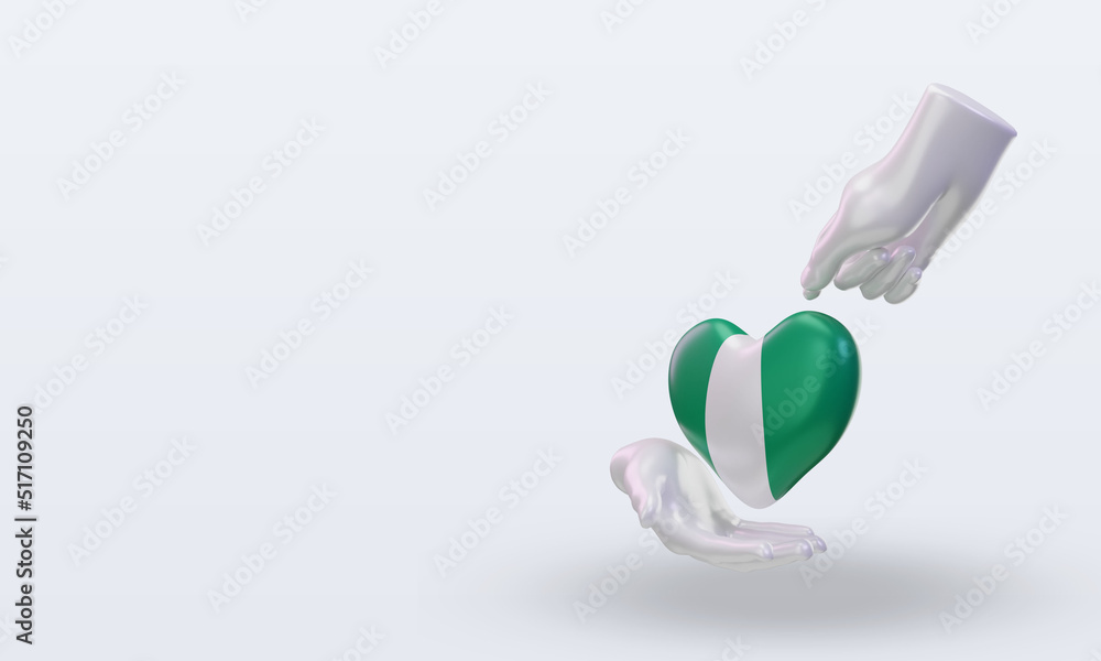 3d charity day Nigeria flag rendering right view