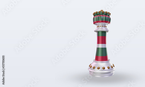 3d king chess Hungary flag rendering right view