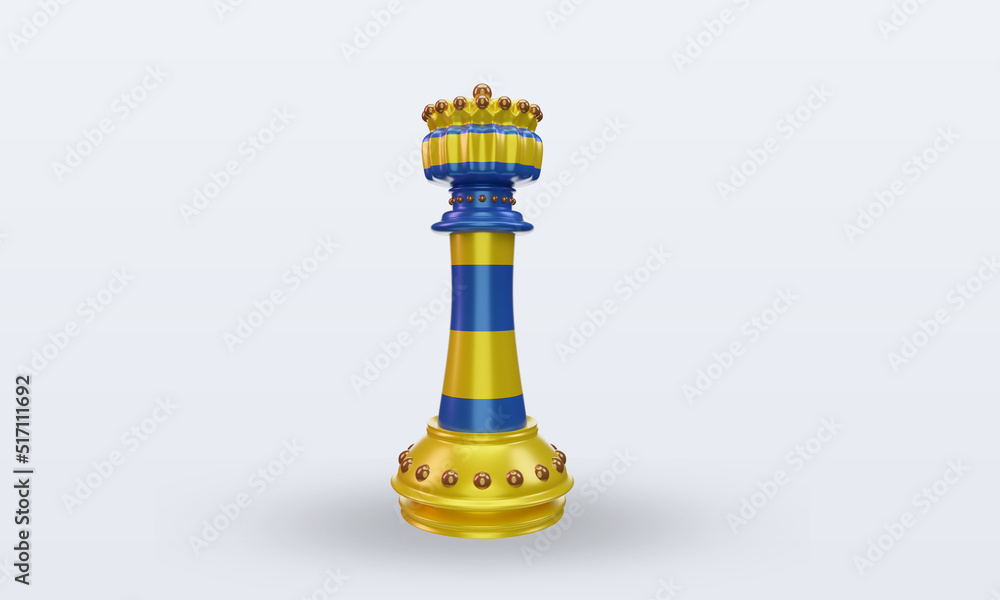 3d king chess Ukraine flag rendering front view 3d king chess Ukraine flag rendering front view