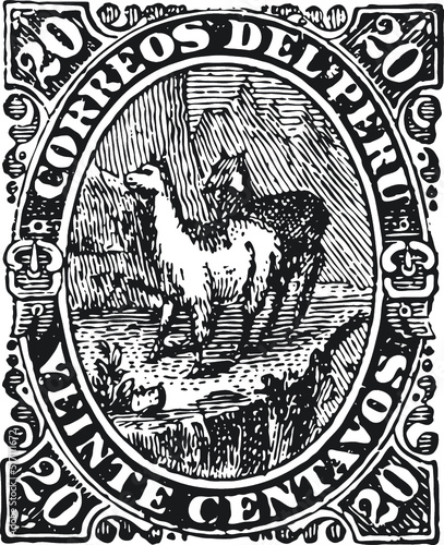 Vintage Postal, Postage, Mail Stamps in Vector