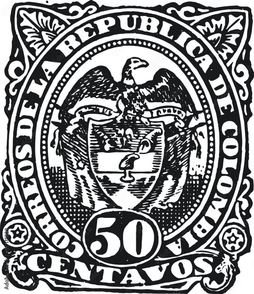 Obraz premium Vintage Postal, Postage, Mail Stamps in Vector