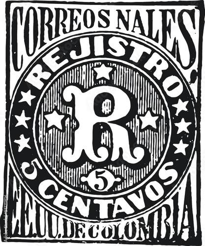 Vintage Postal, Postage, Mail Stamps in Vector