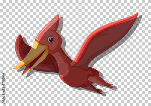 Cute pteranodon dinosaur isolated