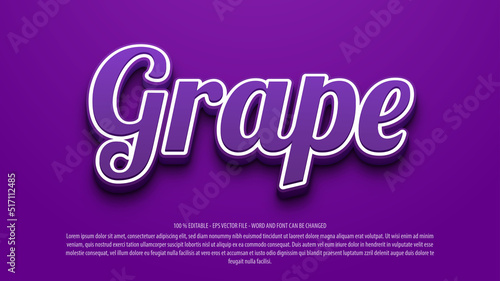 Grape 3d style editable text effect