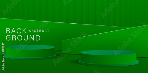 illustration geometrical shaped with green backgrounds for website header, social media posts, advertisement campaign marketing, ecommerce, billboards business agency, retail display, video animation