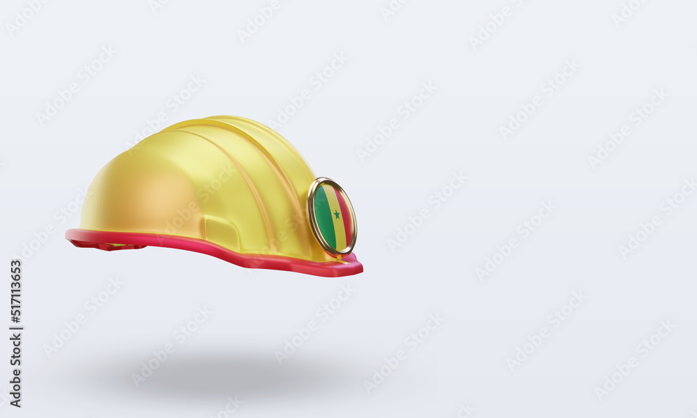 Fototapeta premium 3d engineer Senegal flag rendering left view