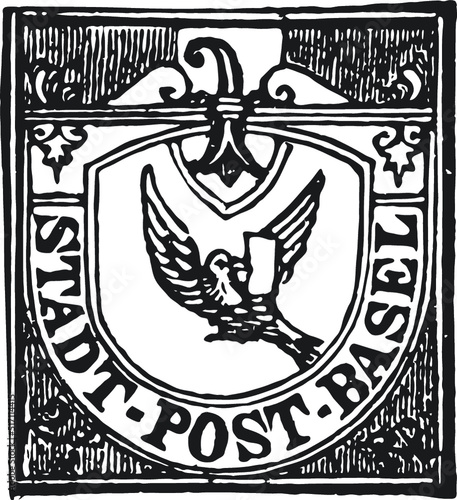 Vintage Postal, Postage, Mail Stamps in Vector