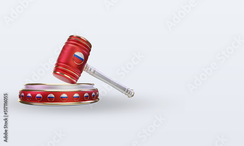 3d justice Russian flag rendering left view