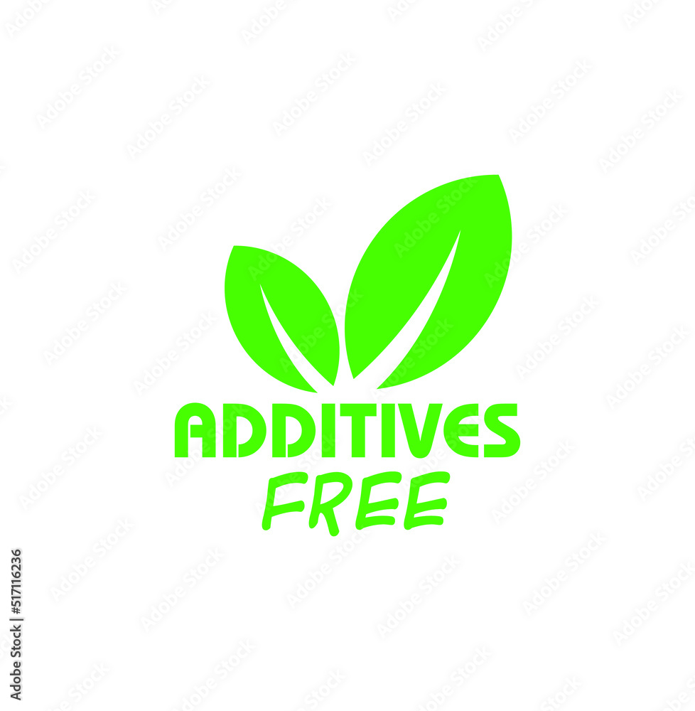 additives free sign on white background
