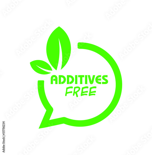 additives free sign on white background