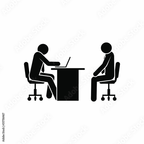 Interview Icon. Hiring or Recruitment, Job Career Symbol - Vector. 