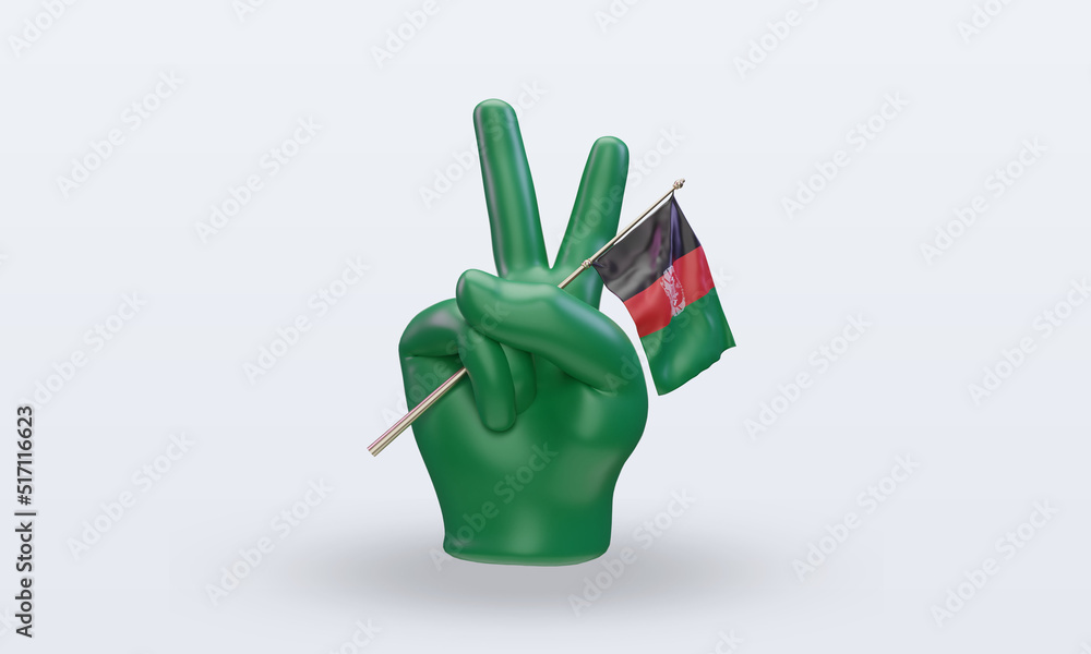 3d peace day Afghanistan flag rendering front view 3d peace day Afghanistan flag rendering front view
