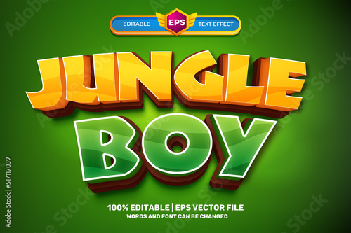 jungle boy forest 3D Editable text Effect Style