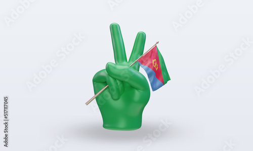 3d peace day Eritrea flag rendering front view