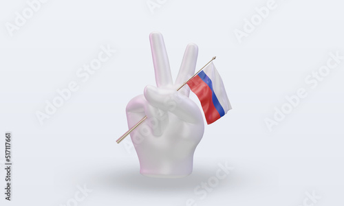 3d peace day Russian  flag rendering front view