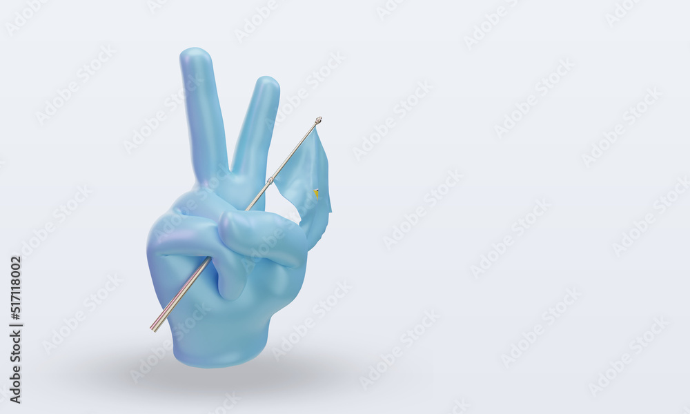 Fototapeta premium 3d peace day St Lucia flag rendering left view