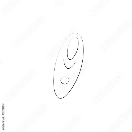 Vibrating pulsating face massager. Lymphatic drainage and tightening gadget for beauty youth and health. Silicone device for delicate massage and masturbation. Vector sketch illustration