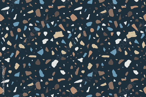 Vector Terrazzo pattern horizontal background. Abstract Italian flooring ston...