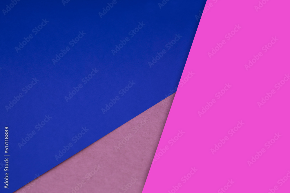 Dark and light, Plain and Textured Shades of pink purple blue papers background lines intersecting to form a triangle shape