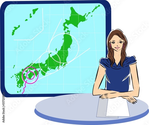 アナウンサー　ニュースを伝える女性