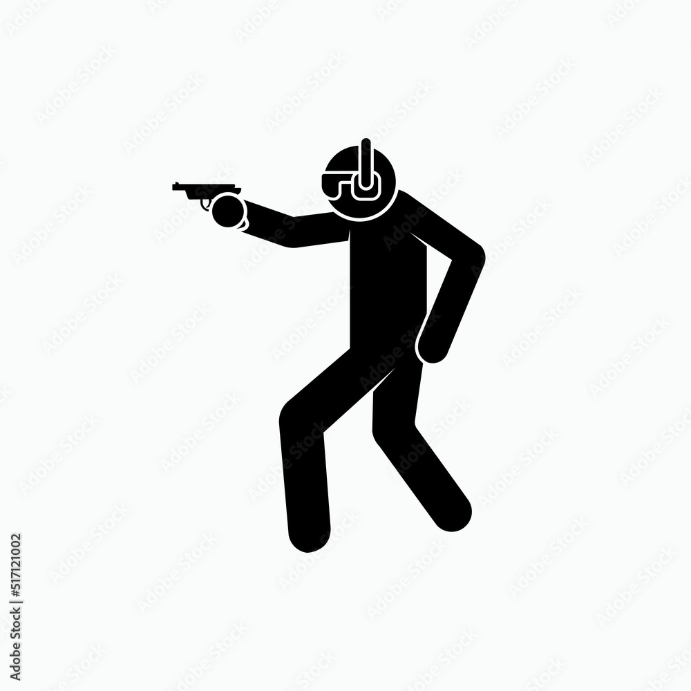 Shooting Army Icon. Military Activity - Vector Illustration for Design and Websites, Presentation or Application. Shooting Army Icon. Military Activity - Vector Illustration for Design and Websites, Presentation or Application.