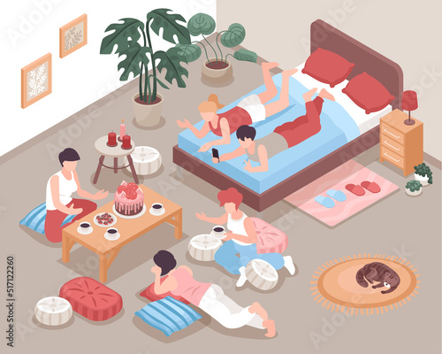 Pajama Party Illustration