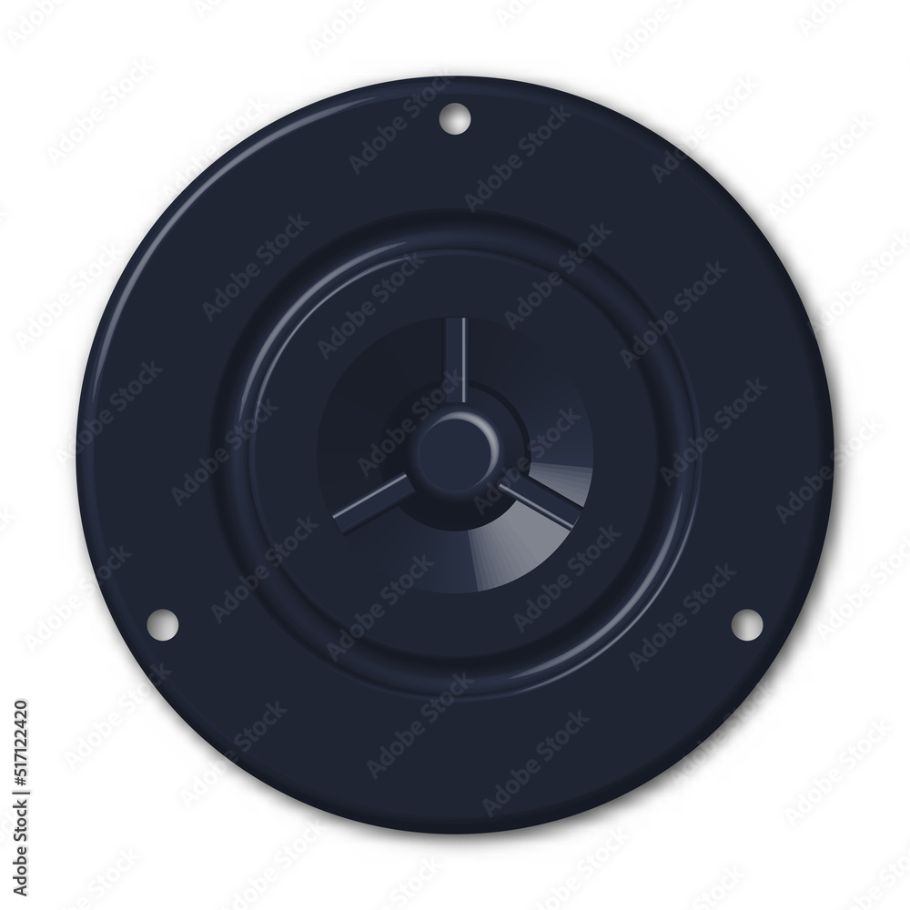 Photorealistic music speaker front view, vector illustration. Photorealistic music speaker front view, vector illustration.