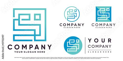 Set collection of letter s logo template for business wuith creative concept Premium Vector