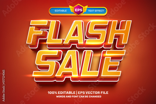hot flash sale cartoon 3D Editable text Effect Style
