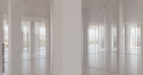 empty room with windows made in 3d © JoseVicenteCarratala